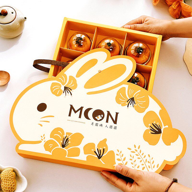中秋月饼包装盒蛋黄酥礼盒4粒6粒送礼手提高档四粒六粒礼品盒空盒