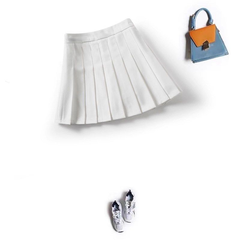夏装2024年新款女夏短款a字半身裙西装面料百褶裙小个子xxs裙子