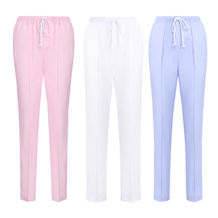 医生工作裤 医护之星护士裤 松紧腰大码 薄款 护士服 子女白色春秋夏季