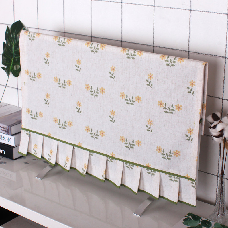 电视机罩55寸电脑罩田园风50寸台式壁挂式防尘罩套家用盖布艺套子