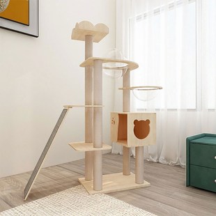 萌助 猫架实木猫树大型猫爬架太空舱猫窝猫咪架子跳台一体猫别墅