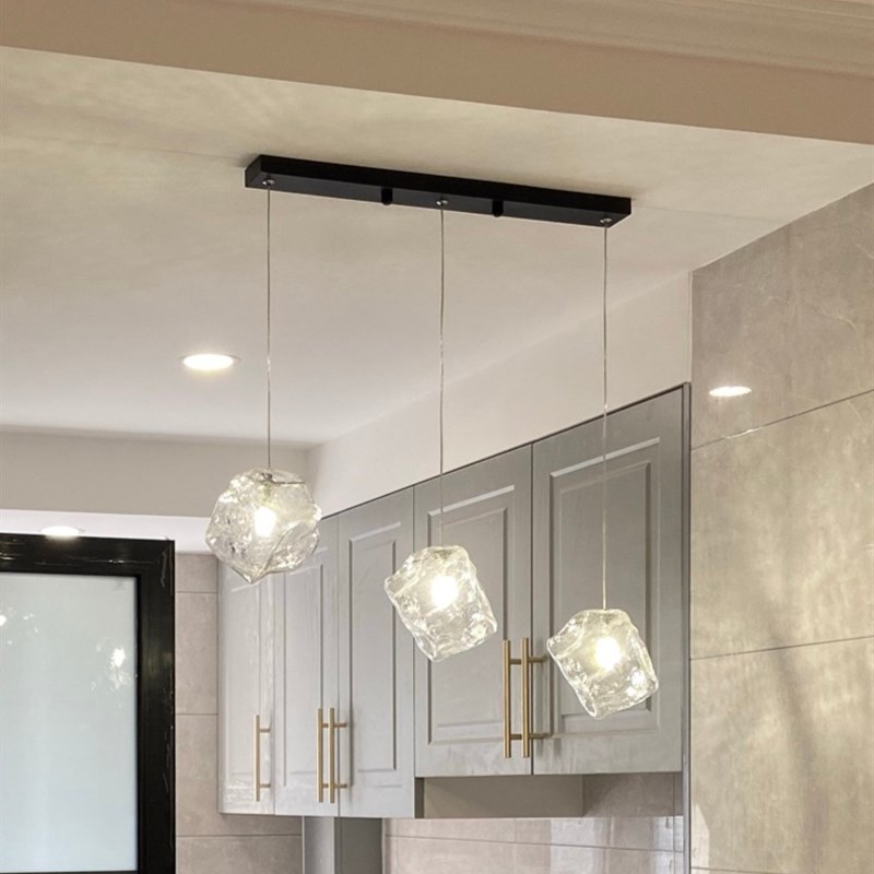简约现代网红过道走廊灯冰块石头吊灯创意灯阳台玄关灯入户玻璃灯