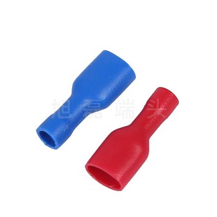 蓝色2平方6.3PVC插簧FDFD2 250冷压全绝缘端子接线鼻公母对接端子