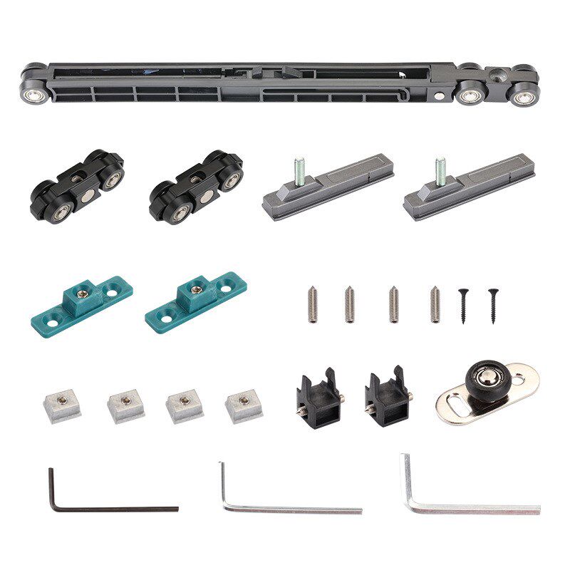 三联动推拉门轨道缓冲器3联动移门阻尼器极窄厨房玻璃门吊滑轨