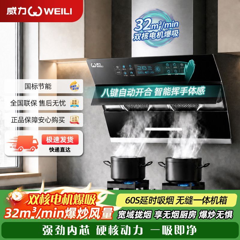 威力家用油烟机双电机侧