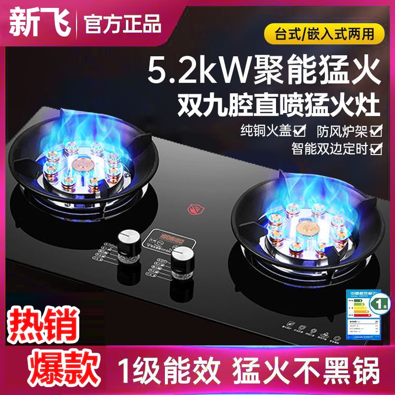 新飞煤气灶双灶头家用大