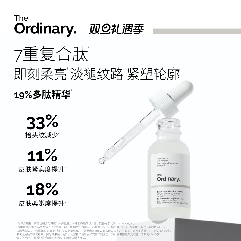 The Ordinary研度公式19%多肽面部精华胜肽紧致抗皱淡纹保湿男女