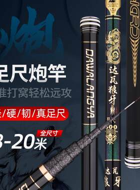 日本达瓦进口传统钓长杆10/11/12/14/15大炮杆打窝竿8钓鱼竿手杆