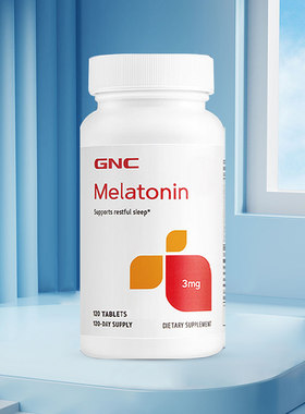 GNC健安喜褪黑素睡眠片安瓶退黑素3mg*120片正品保健品美国进口