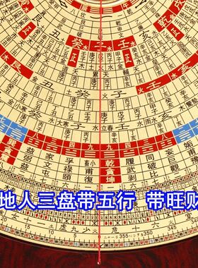 九寸罗盘高精度玛瑙天池崇道堂专业纯铜9寸31层三元三合综合盘