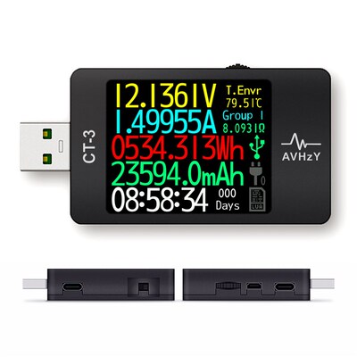USB 測試儀 AVHzY CT-3 測試 電壓 電流 功率 台灣 專用鏈接