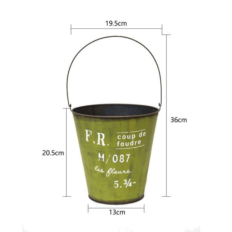 爱上花园园艺杂货 铁艺做旧铁皮花盒 M/087提桶