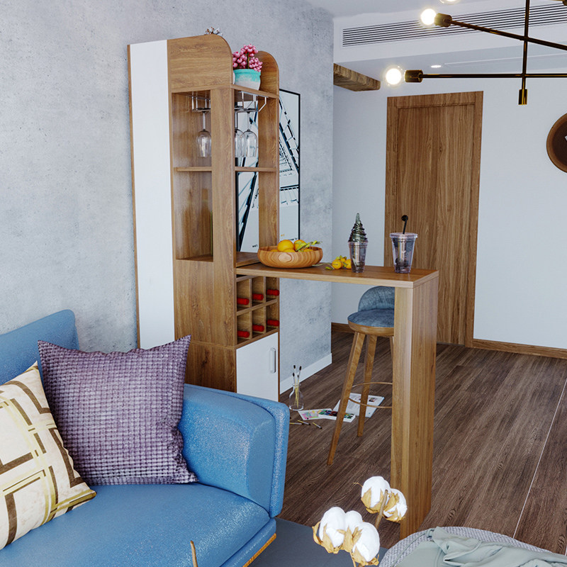 家用酒柜伸缩吧台一体 客厅餐边柜家庭餐厅柜子靠墙隔断柜折叠桌