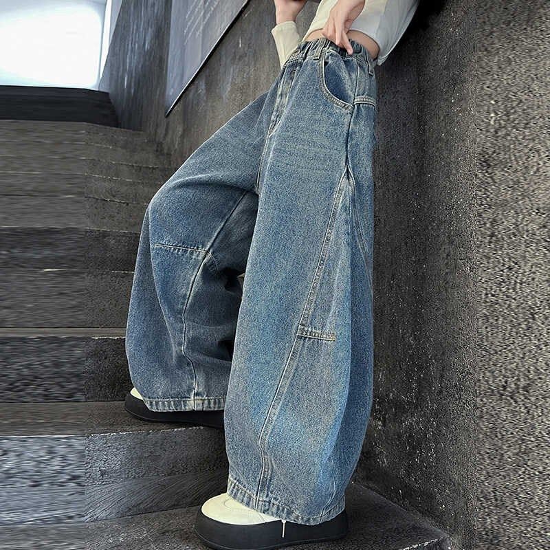 女童牛仔裤春秋款2025新款儿童秋装裤子中大童装女孩秋季直筒长裤