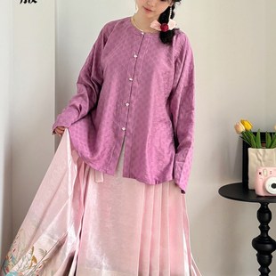 马面裙明制惜文汉服织纱仿妆花日常春夏可定制大码 蒹葭白鹭