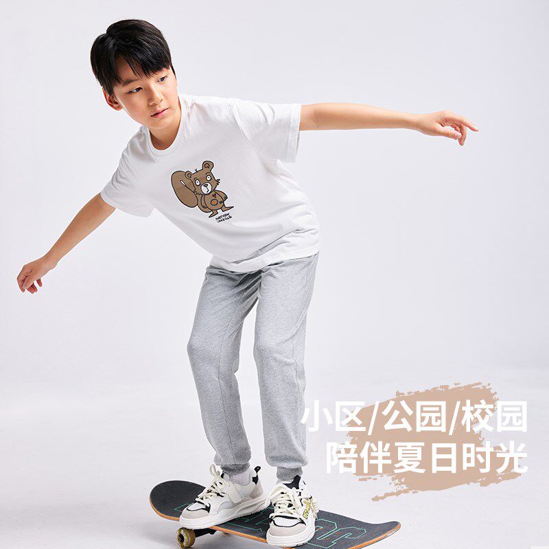 儿童T恤男童短袖夏装2024新款中大童女童纯棉上衣卡通潮七彩摇篮