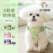 背心式 狗狗牵引绳小型犬泰迪比熊宠物胸背带外出神器遛狗绳狗链子