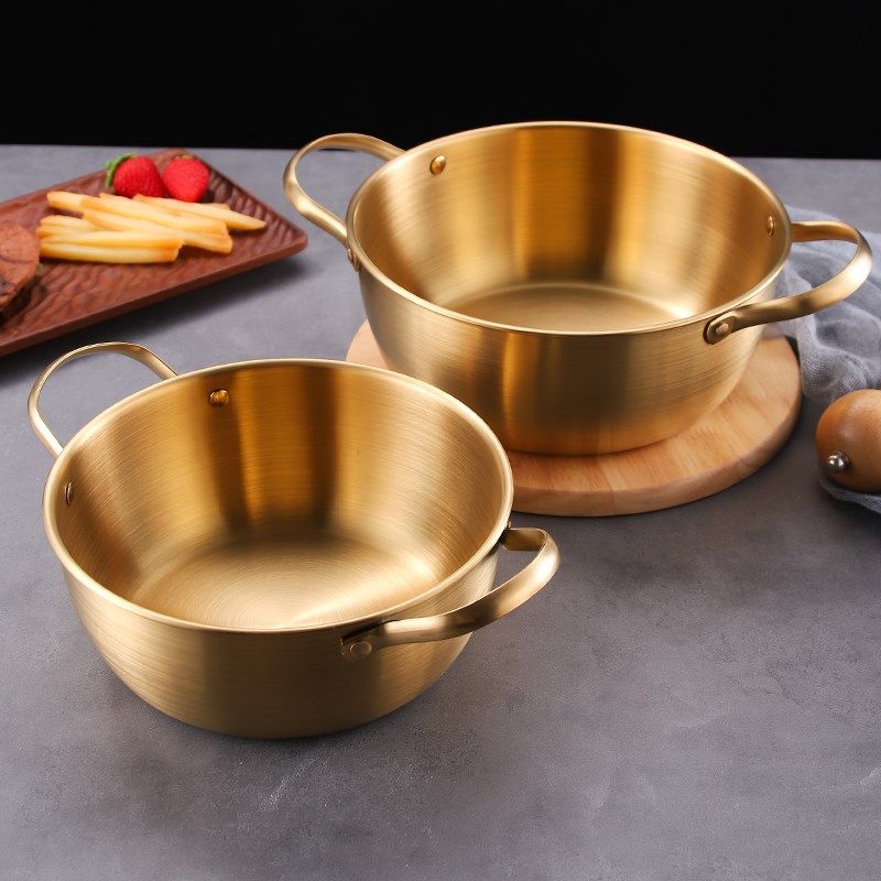 韩式不锈钢家用凉拌菜盆打蛋盆沙拉盆电磁炉煮锅带把手面碗拉面锅,厨房/烹饪用具,火锅,淘宝优惠券,粉丝福利购,淘宝优惠卷