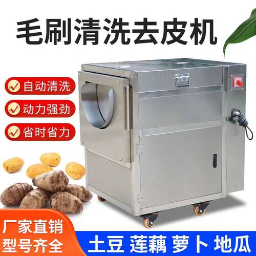 厂家销售毛辊式果蔬清洗去皮机马蹄土豆芋头去皮机 清洗脱皮机