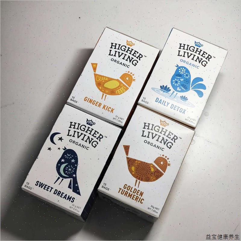 北京发英国小鸟茶Higher Living 有机姜茶养生排毒15包袋泡茶E