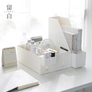 文件收纳盒书本收纳筐书立架桌面置物架办公室A4立式文件盒书桌整