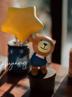 摘颗星星送给你可爱木雕摆件治愈系桌面装饰品创意礼品送朋友闺蜜