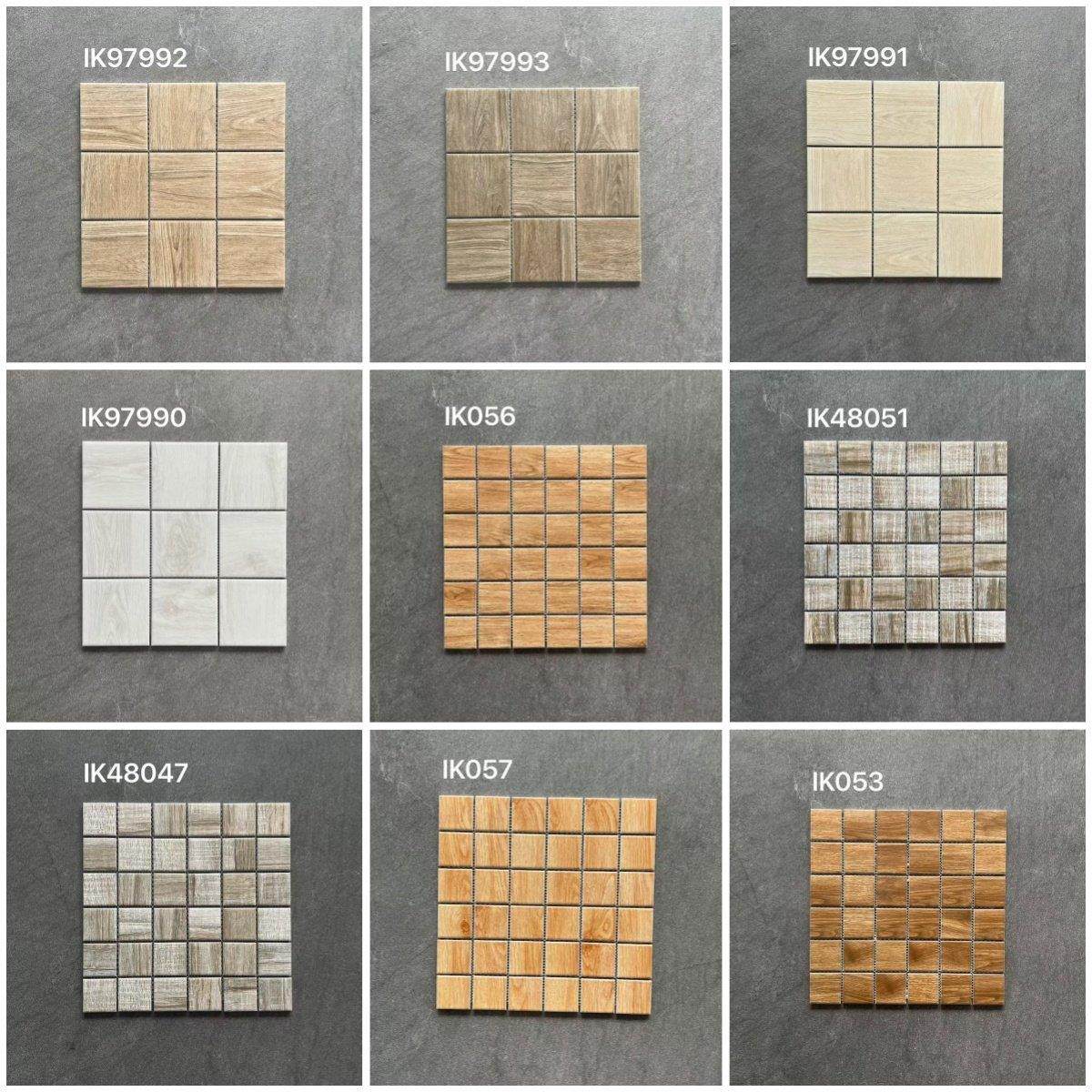 覆古木纹陶瓷马赛克瓷砖卫生间厨房餐厅浴室洗手台防滑背景墙地砖