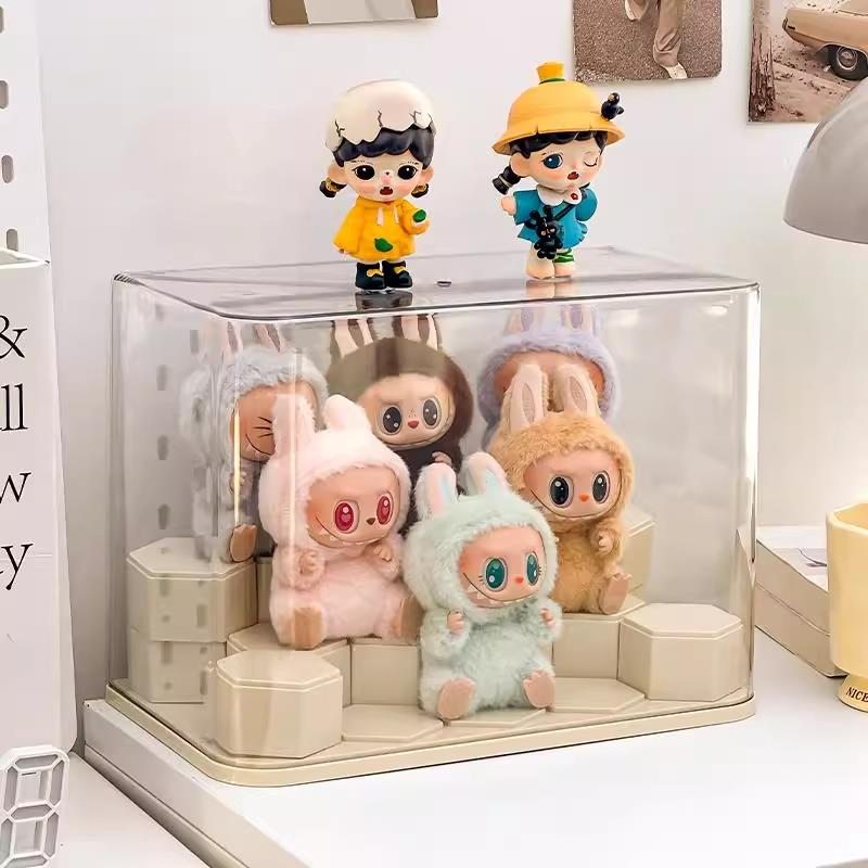 lababu展示盒公仔拉布不收纳盒盲盒手办陈列架搪胶玩偶防尘保护盒