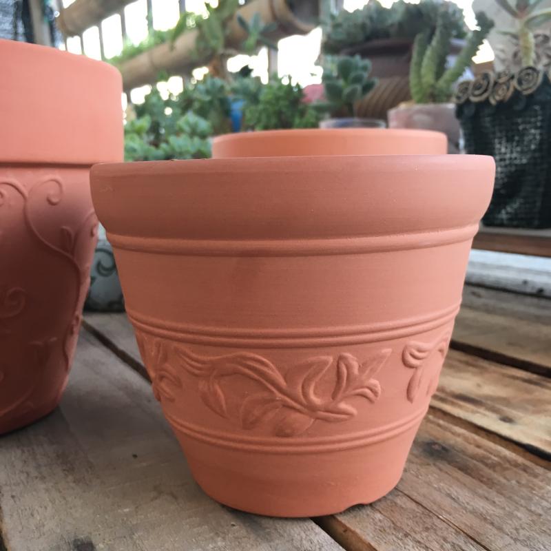 红陶花盆 多肉植物花盆 陶土花盆 工艺浮雕花盆 细质陶瓷花盆