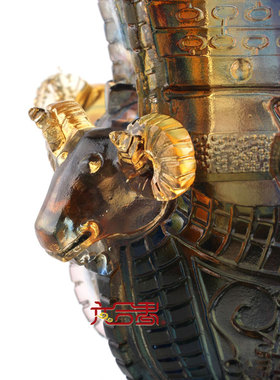 六合春 四羊方尊 琉璃摆件 送老师礼品 送领导生日礼物 贺寿礼品