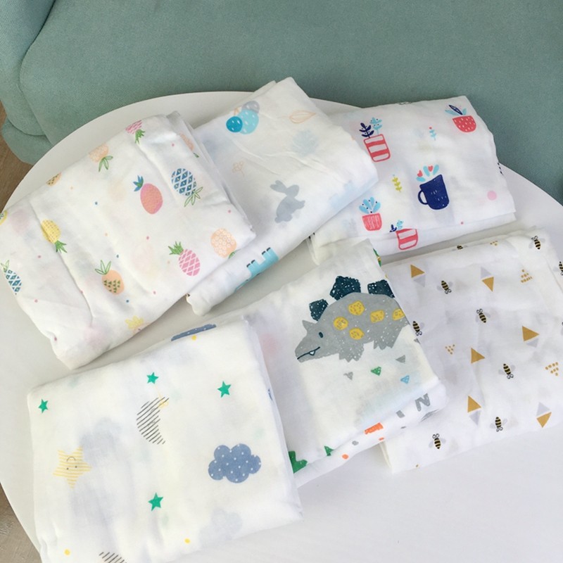 儿童双层竹纤维盖毯夏季空调毯宝宝薄浴巾新生婴儿竹棉包巾多用巾