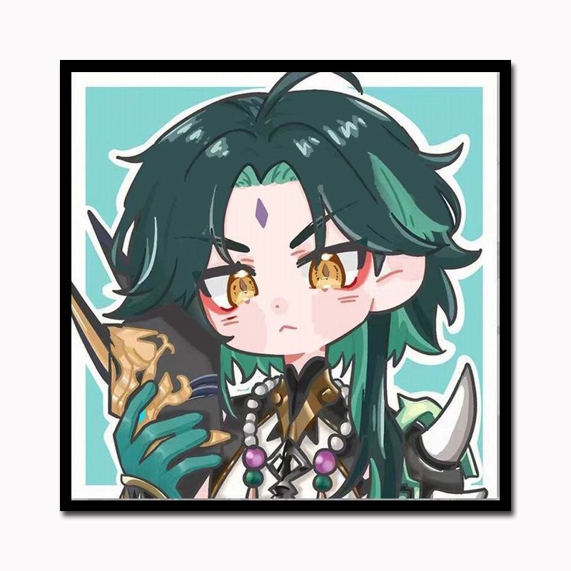 原神荒泷一斗魈神里绫华胡桃全人物 diy数字油彩画填色手绘装饰画