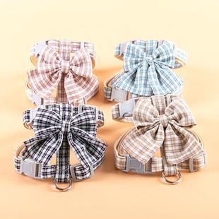 宠物用品跨境新款防挣脱可调节溜猫绳 工字形胸背心带猫咪牵引绳