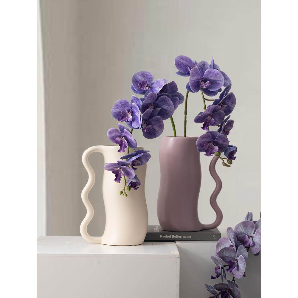 懒地陶瓷花瓶干 干燥花装饰品餐桌侘寂风电视柜家居简约鲜花插花,家居饰品,花瓶,淘宝优惠券,粉丝福利购,淘宝优惠卷