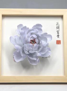 洛阳李学武牡丹瓷摆件陶瓷牡丹花工艺桌公司活动会议高端礼品