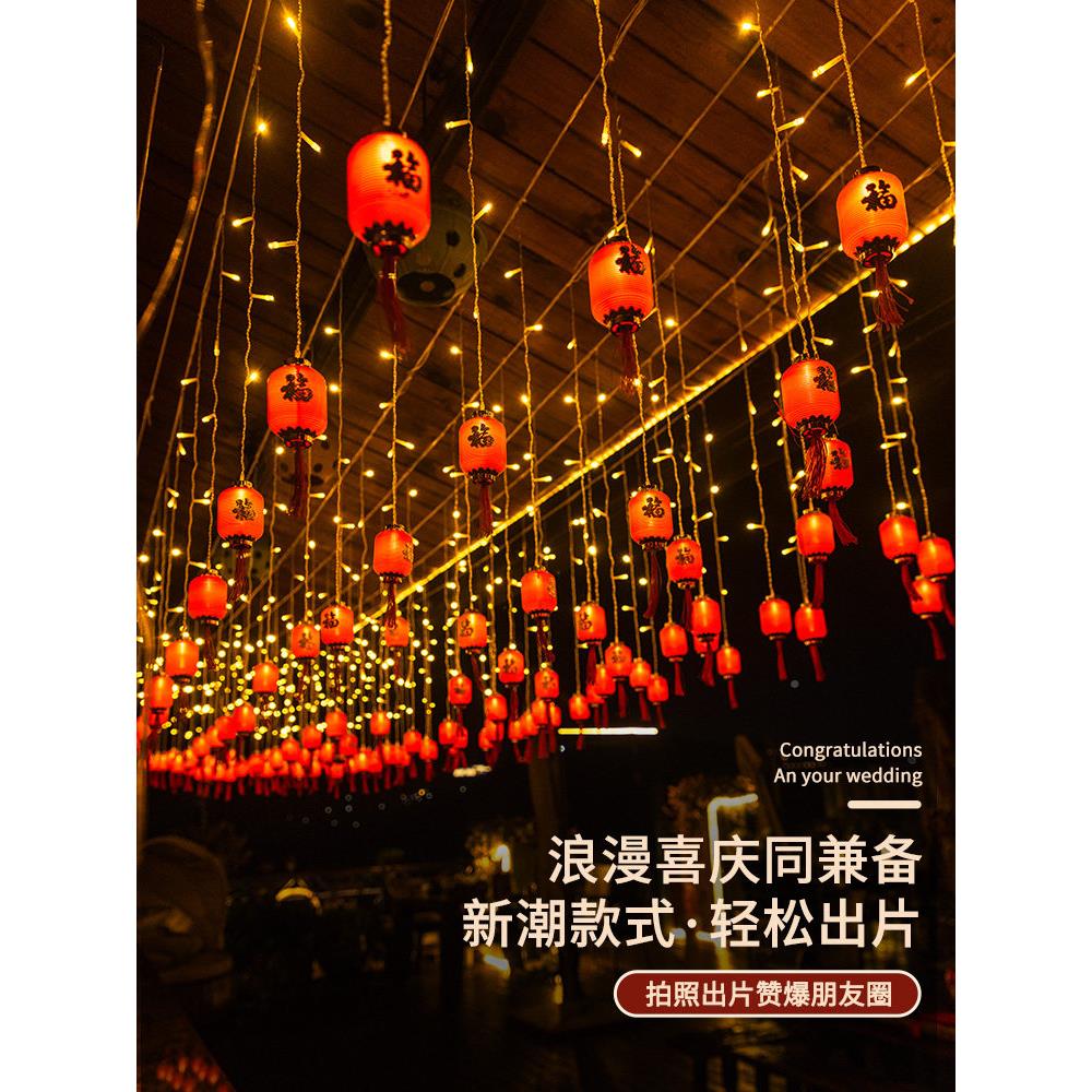 户外太瀑布灯水灯笼阳冰防条能灯串屋顶装饰灯新年彩灯布置窗SDB