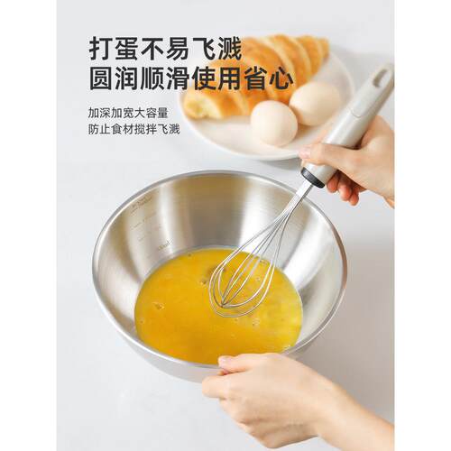 和面盆带盖304不锈钢盆食品盆揉洗面凉拌烘焙打蛋级GF-7162-家用