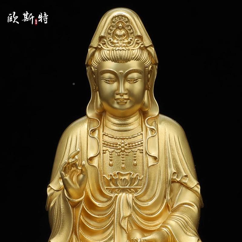 全铜摆《三世佛、黄财神、地王、四臂观随音》铜件ssxfxhj藏鎏金