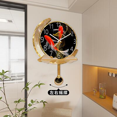 新款钟表用静家音高级创挂钟客厅餐厅装饰感画钟1317中国风意挂墙