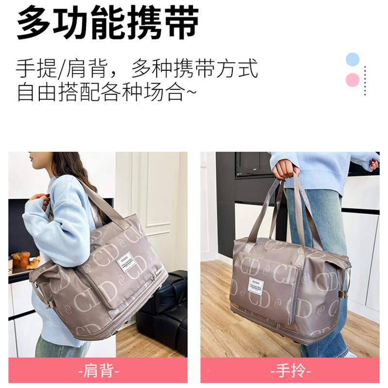 旅行包女大量行李袋容轻便折叠杆拉箱万向轮收纳带轮托运行李滑包