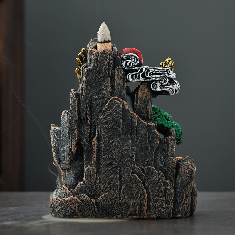 鹏程万里倒流香炉老鹰中式摆件公司办公室桌面开业树脂工艺礼品