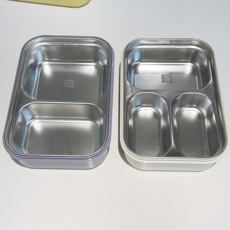 304不锈钢饭盒ins风学生便当盒现代简约分格上班族带饭儿童保温盒
