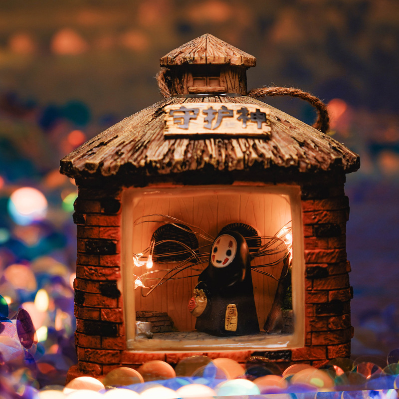 儿童节毕业礼物创意宫崎骏摆件无脸男小夜灯树脂工艺品卡通装饰