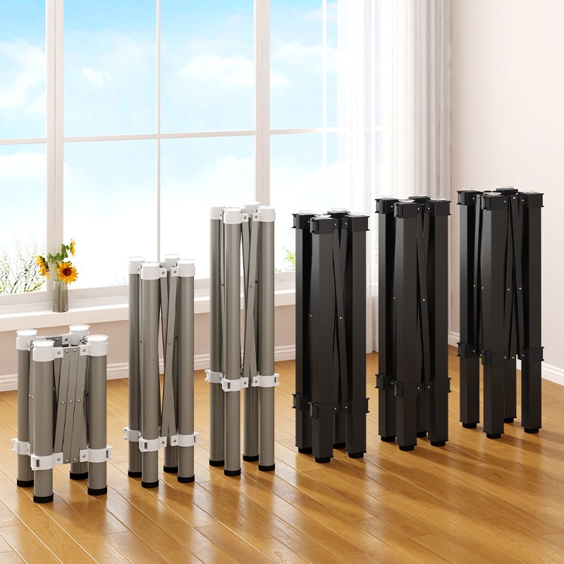 桌子腿支架不锈钢桌腿折叠桌手动升降圆桌架子腿餐桌脚伸缩支架