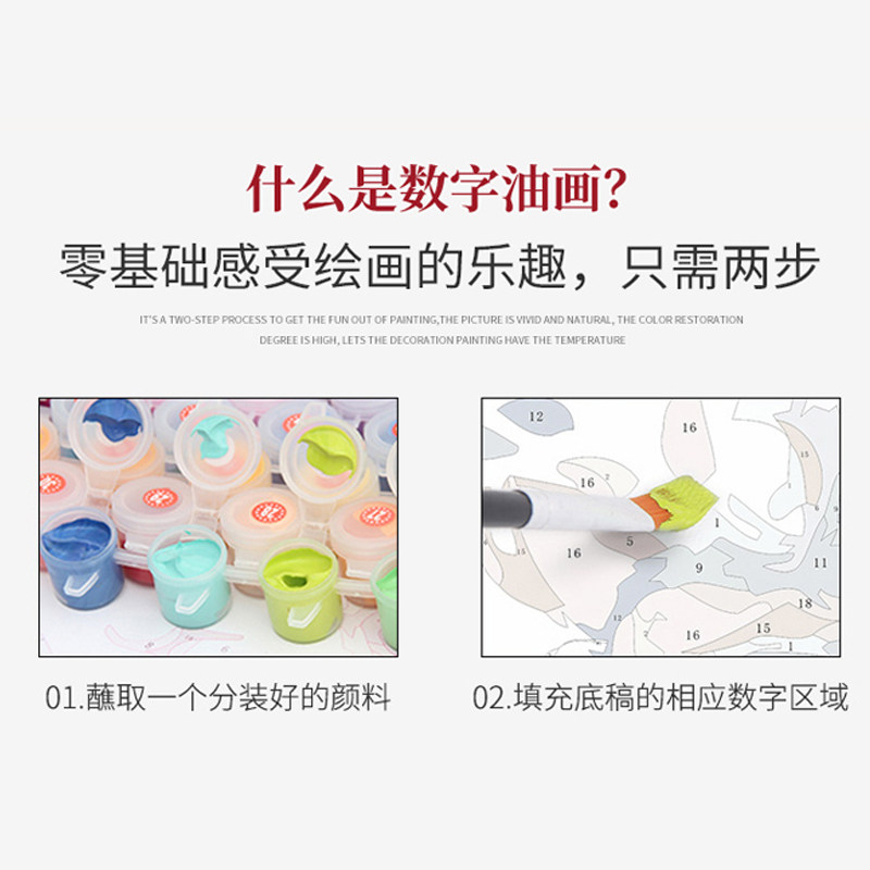 数字油画抽象少女狂想油彩画夏加尔客厅上色画涂色手绘装饰画