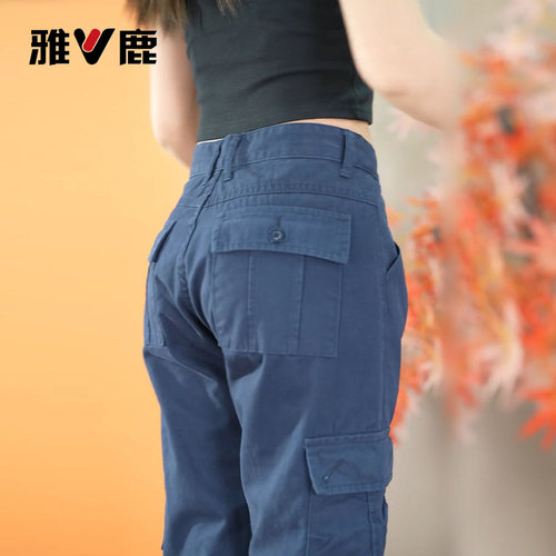 雅鹿夏季薄款多口袋工装裤男