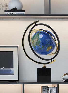 地球摆件轻奢档家仪居装饰品客厅玄关卧室办室公桌面摆件工轻奢地