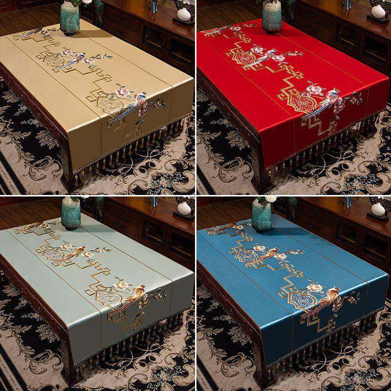 CJB21010茶几桌布式电视柜长盖巾家用方形布艺绣花中桌垫加厚防餐,居家布艺,茶几垫,淘宝优惠券,粉丝福利购,淘宝优惠卷