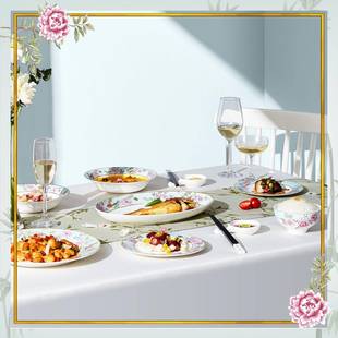 中国花园散VON骨瓷家用餐饺子盘高餐级感件早餐盘盘仪式感具