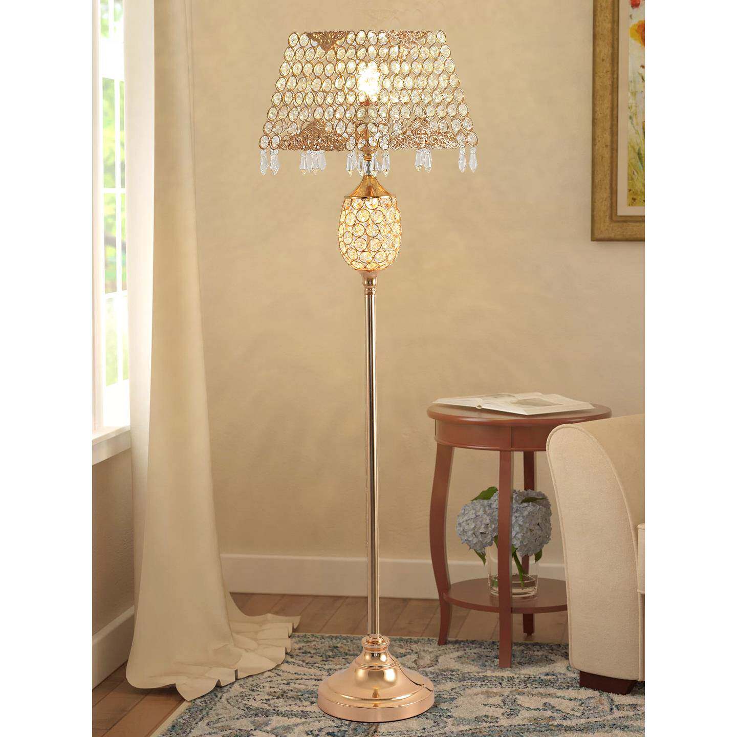 新式欧式款水晶落地灯卧室客厅书立台灯网红in房s风高级57692感落